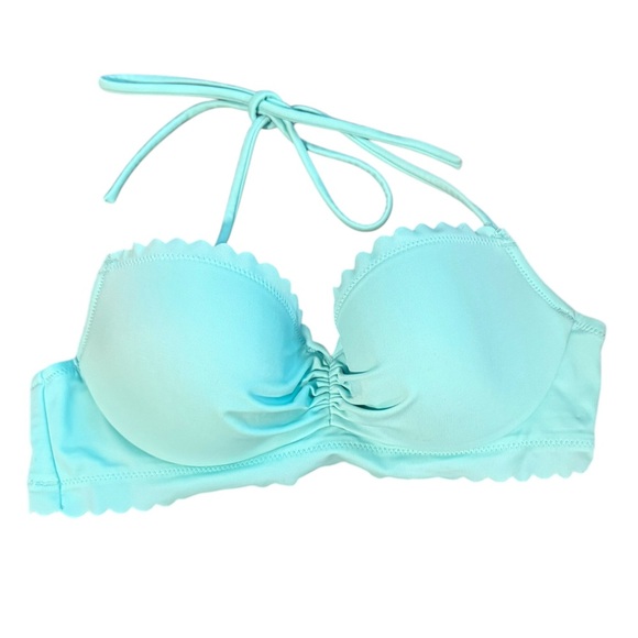 Victoria’s Secret teal Zuma Getaway Scalloped Underwire halter Bikini swim 32B - Picture 4 of 6